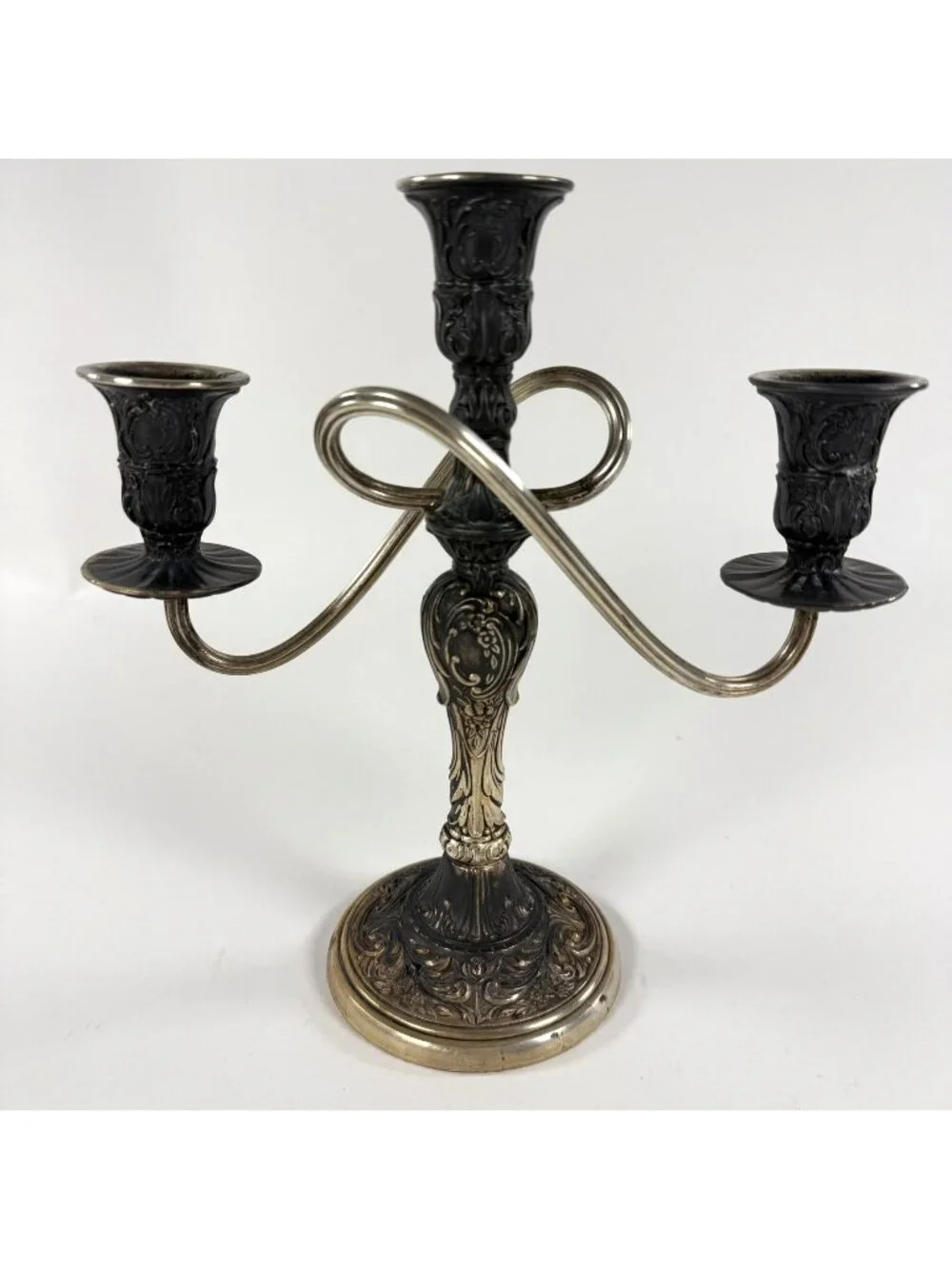 Vintage Wm Rogers Silverplate Triple Star Eagle Candle Holder 10
